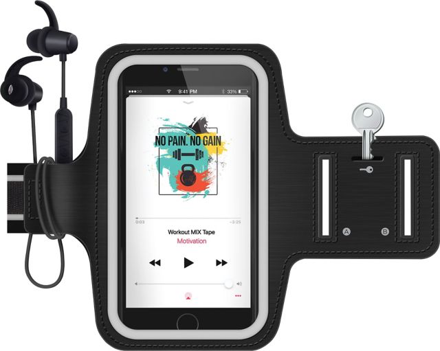 HyperGear ActiveGear Wireless Earphones and Sport Armband Set, Black - ONLINE ONLY