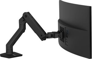 Ergotron Desk Mount for Monitor, Curved Screen Display - Matte Black. 1 Display(s) Supported - 49'' Screen Support - 42 lb Load Capacity - ONLINE ONLY