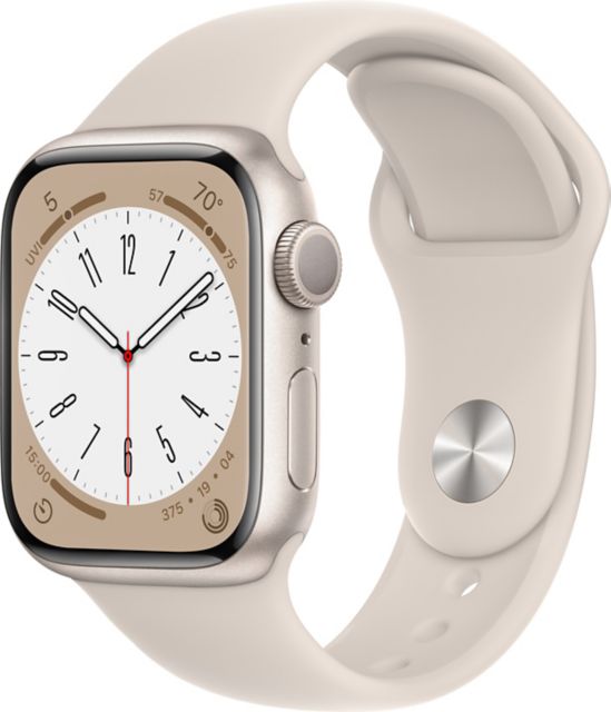 Apple Watch Series 8 GPS 41mm Starlight Aluminum Case with Starlight Sport Band - M/L - ONLINE ONLY