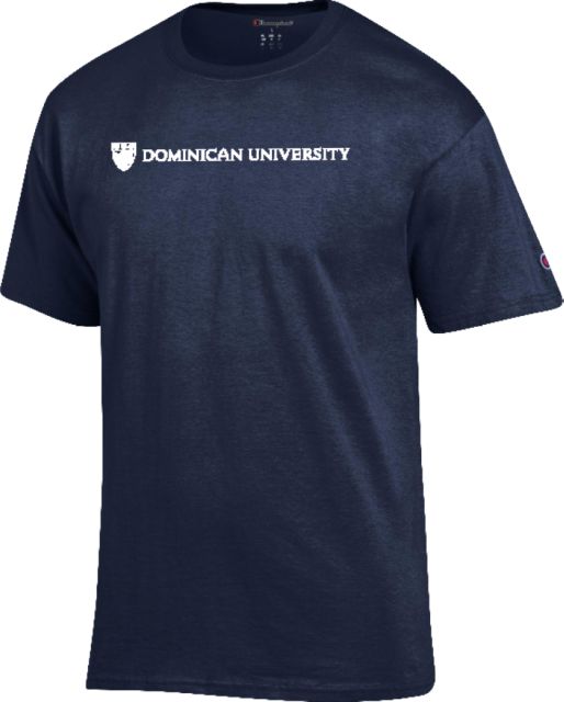 Dominican Champion T Shirt Dominican University One Line Logo with Crest - ONLINE ONLY